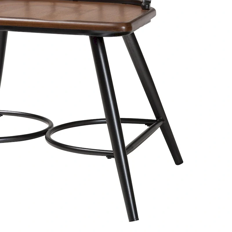 Industrial Metal and Wood Dining Chairs (Set of 2)