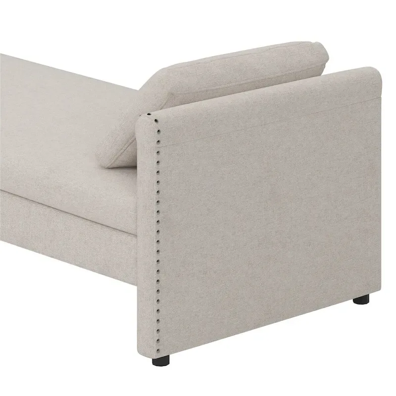 Modern Upholstered Chaise Lounger Daybed with Pillows Small Single Daybed