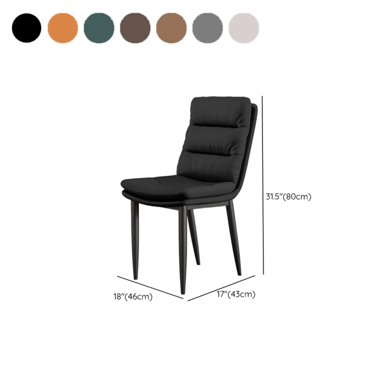 Modern Channel Tufting Upholstered Faux Leather Dining Chair