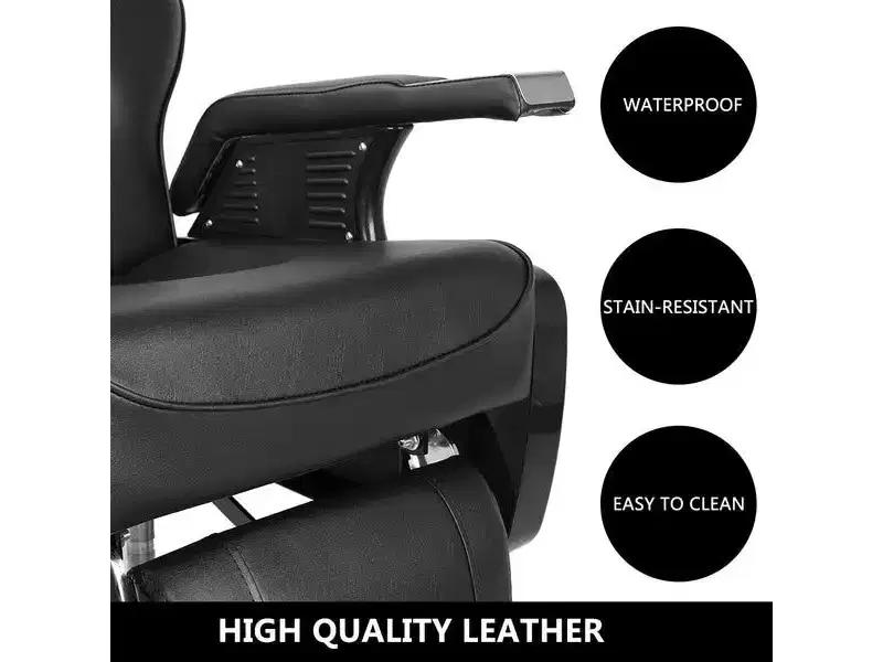 Karl Home Black Classical Style Heavy Duty Hydraulic Reclining Barber Chair