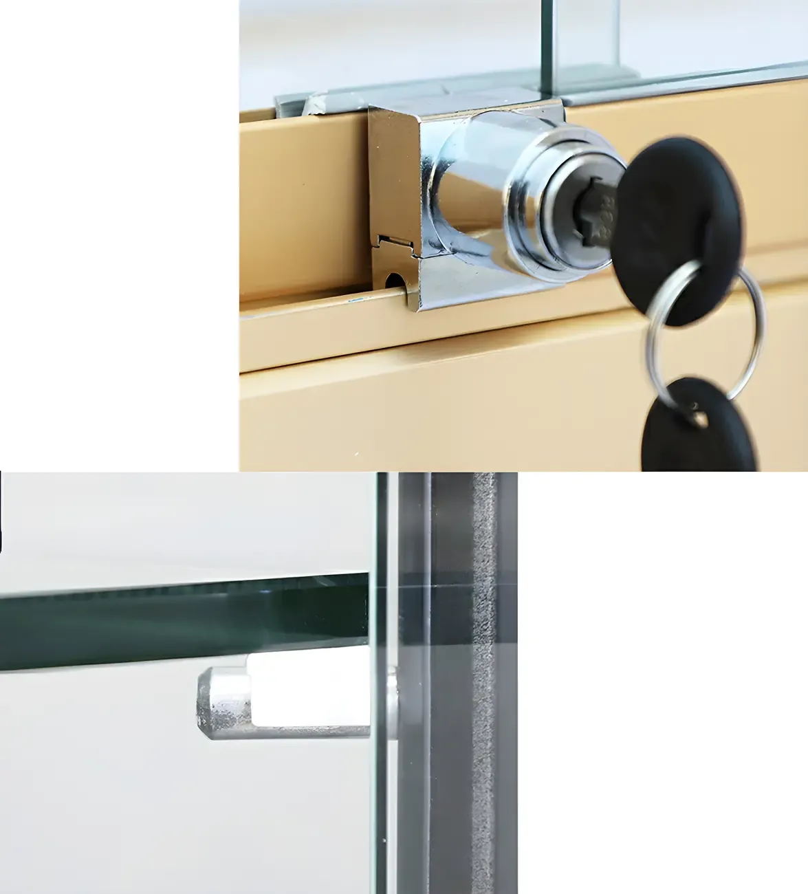 Gold Rectangular Metal Frame Glass Curio Cabinet