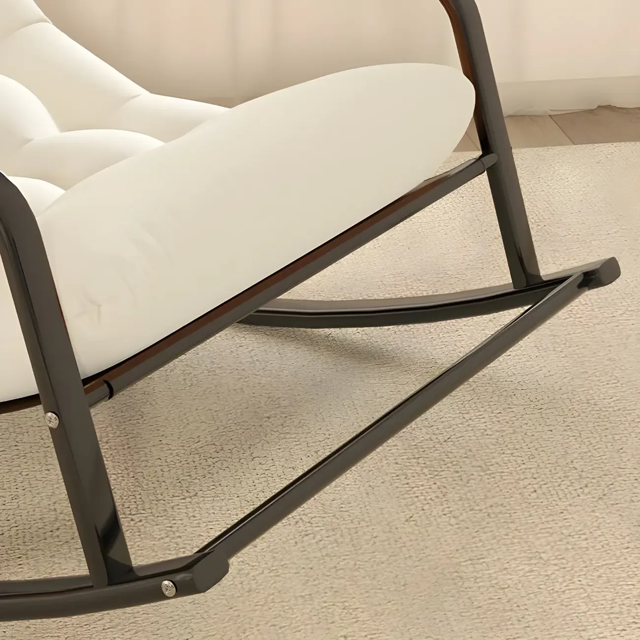 Modern 2 Seat Upholstered Rocking Chair with Track Arms