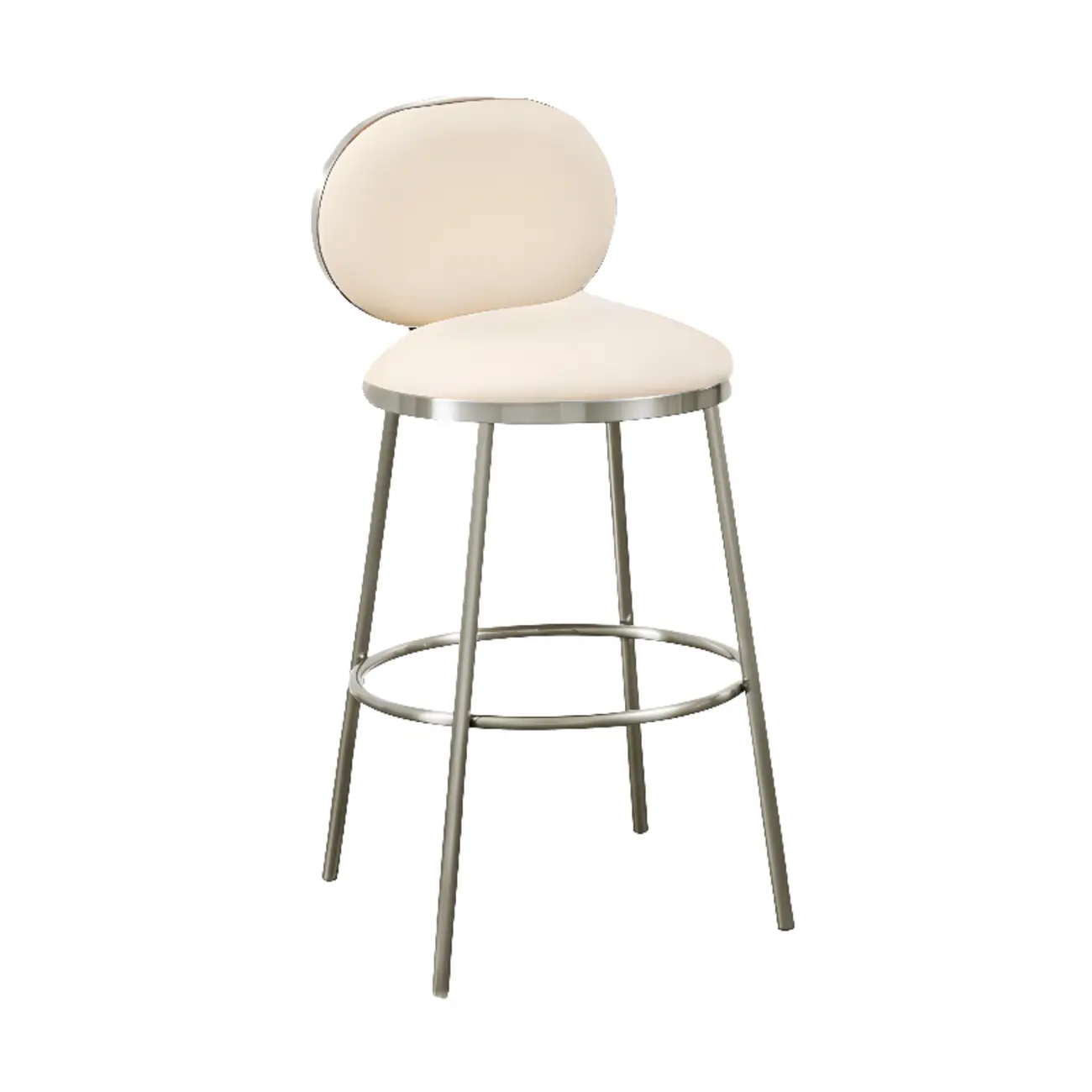 Modern 4-Leg Metal Faux Leather Upholstered Bar Stools