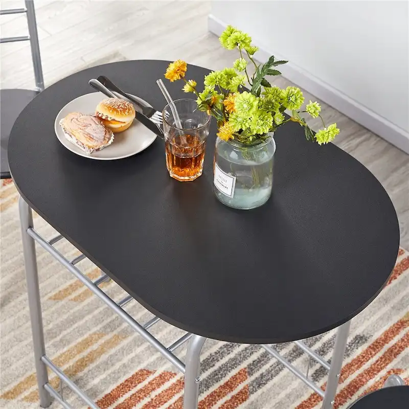 Yaheetech Modern Round Dining Table Set, 3 Piece Dining Room Sets