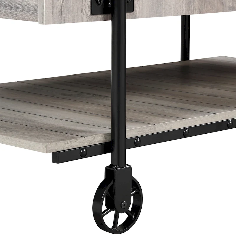 Hyssop Farmhouse 47-inch Steel 1-Shelf Coffee Table by Furniture of America