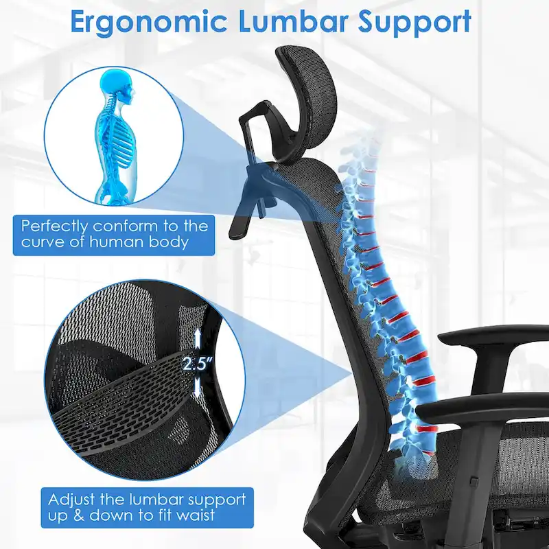 Costway Ergonomic High Back Mesh Office Chair Recliner Task Chair - See Details