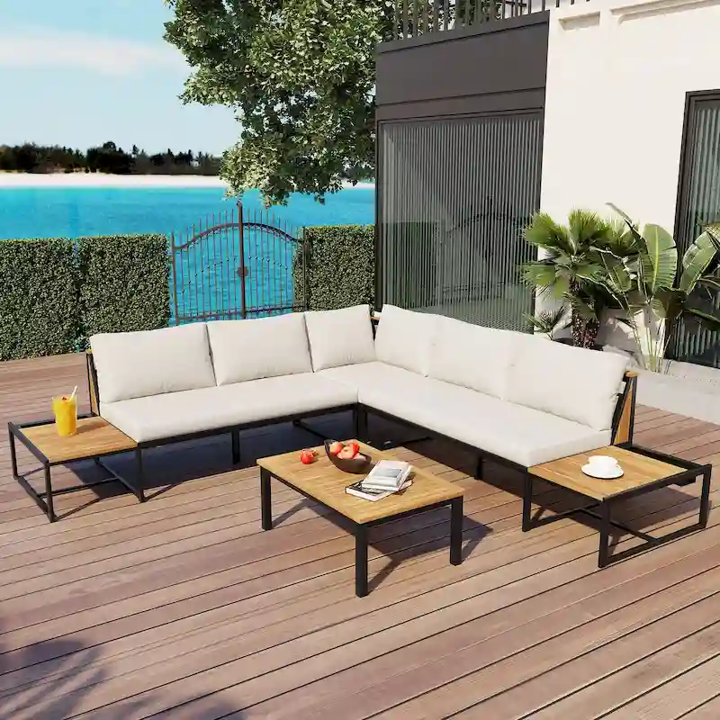 Sleek and Modern 4-Piece Patio Furniture Set by Leisure Zone