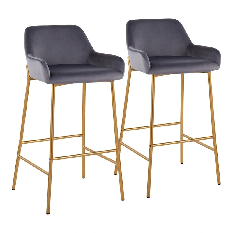 Gold Frame Upholstered Bar Stool