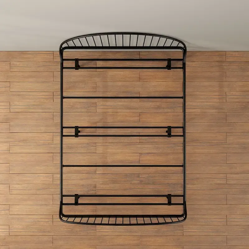 Furniture of America Duke Curved Metal Powder Coated Bed Frame, No Box Spring Needed