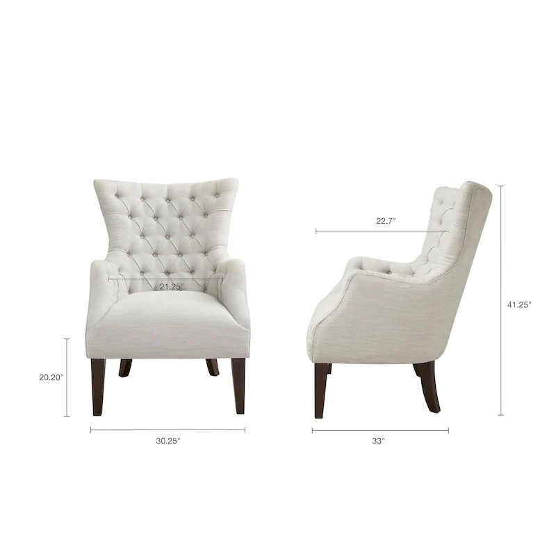 Madison Park Isa Button Tufted Wing Back Chair