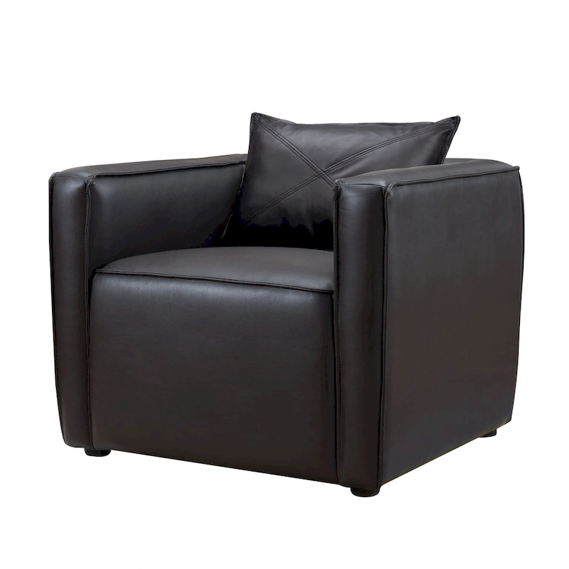 Jier Modern Breathable Vinyl Padded Accent Chair by Furniture of America