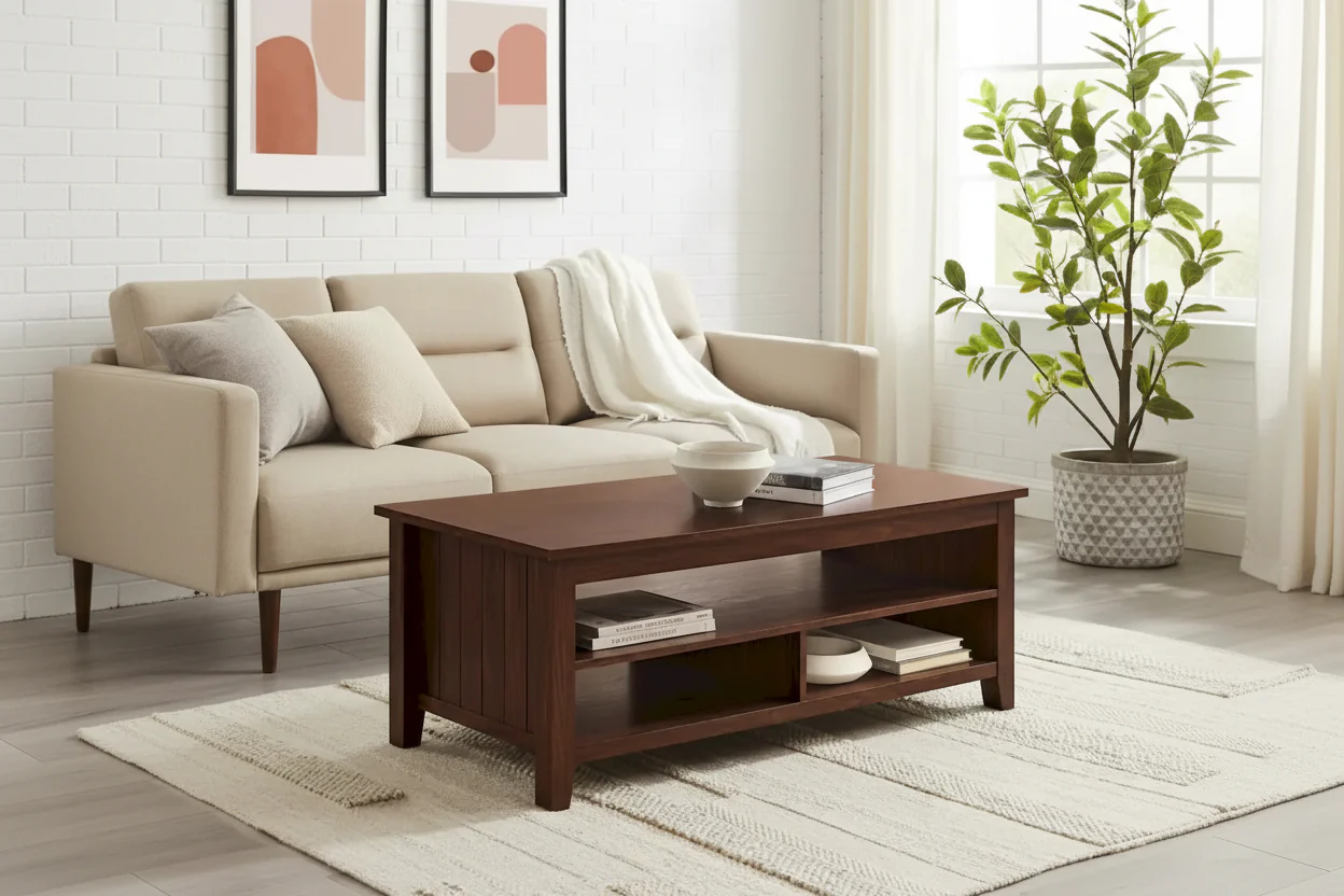 Coastal Grooved-Side Coffee Table