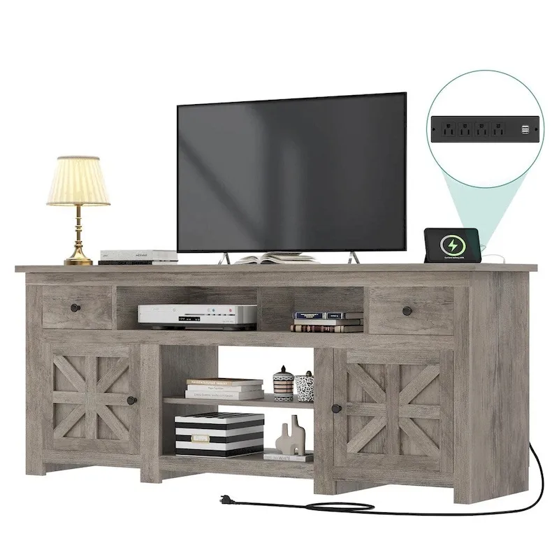 Farmhouse TV Stand W/ Storage Drawer for TVs Up to 80 - 73 inches
