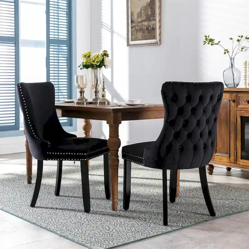Mid-Century Modern Upholstered Dining Chair (Set of 2)