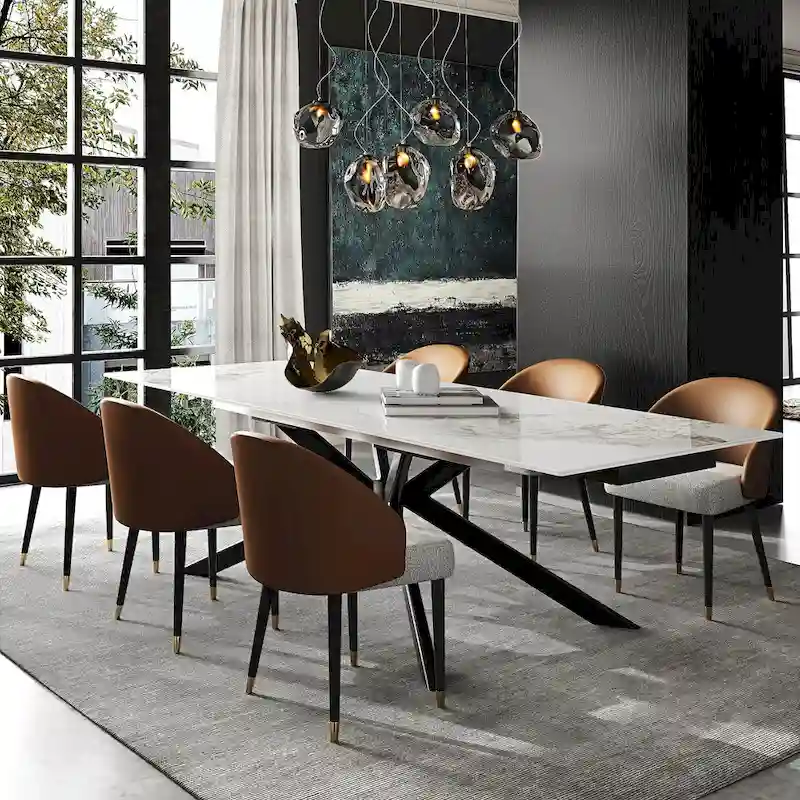 110.24  Extendable Rectangular Sintered Stone Dining Table - 78.74  to 110.24