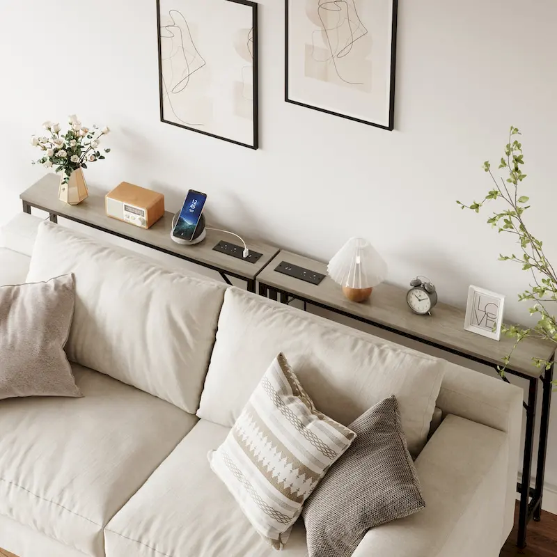 5.9 Narrow Sofa Table with Outlets