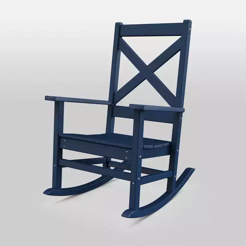 POLYWOOD Shawboro Outdoor Rocking Patio Accent Chair Navy