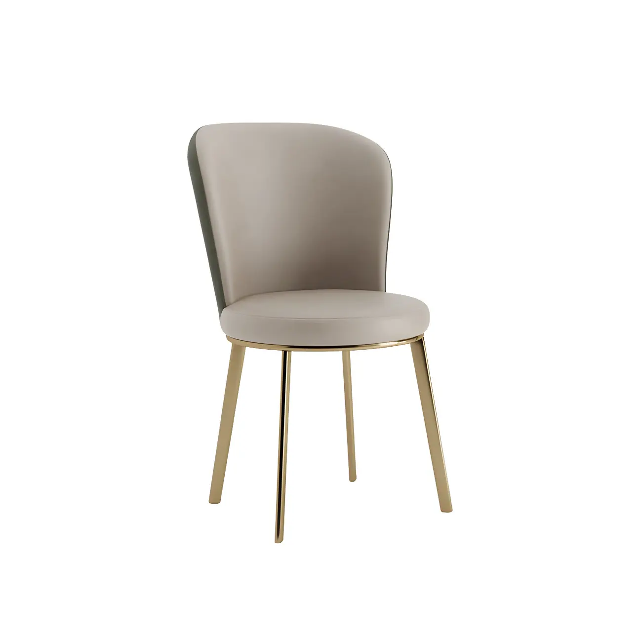 Sleek Gold Legs Faux Leather Upholstered Dining Chair
