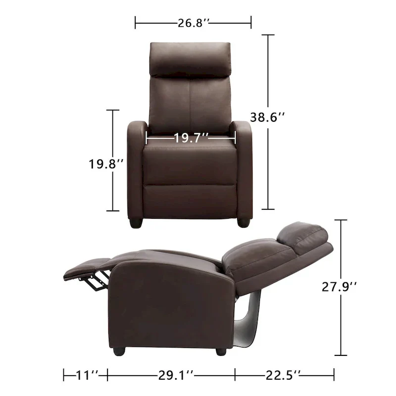 Homall Recliner Chair PU Leather Single Living Room Sofa Recliner