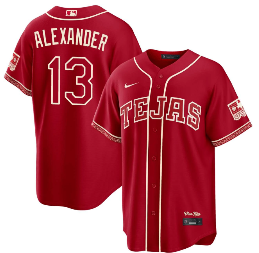 Tyler Alexander Texas Rangers Red 2026 City Connect Jersey
