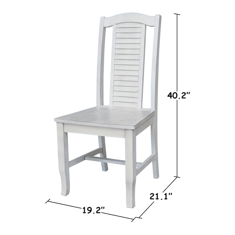 Solid Wood Seaside Dining Chairs - Set of Two