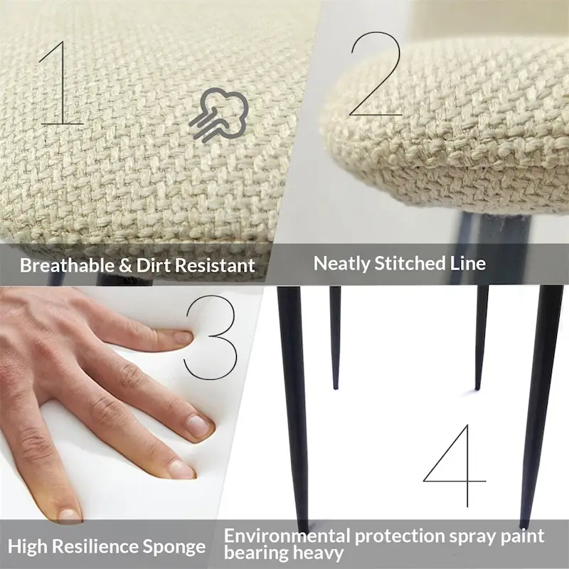 Modern Upholstered Dining Accent Chairs (Set of 4)