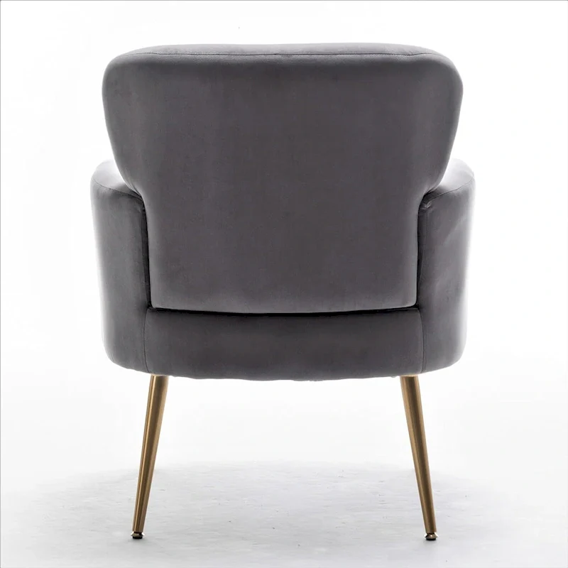 Velvet Accent Chair with Gold Metal Legs