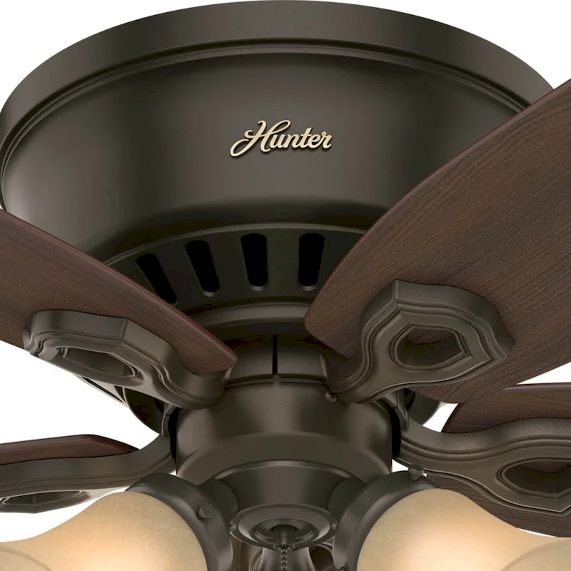 Hunter 42  Builder Low Profile Ceiling Fan with 3-Light LED Light Kit and Pull Chain