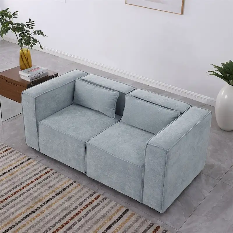 Chenille Fabric Sofa with Legs