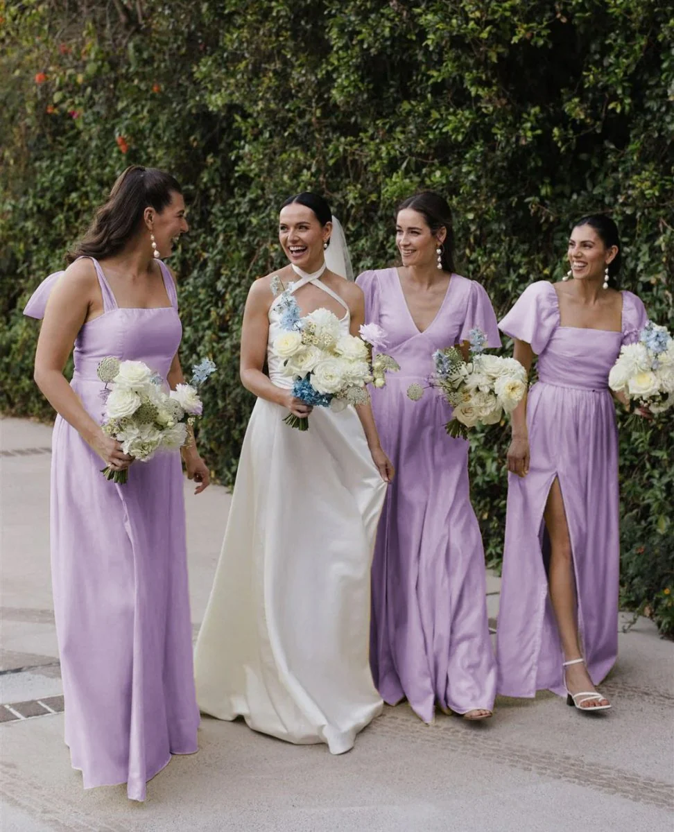 Chic A-Line Daffodi Long Bridesmaid Dresses