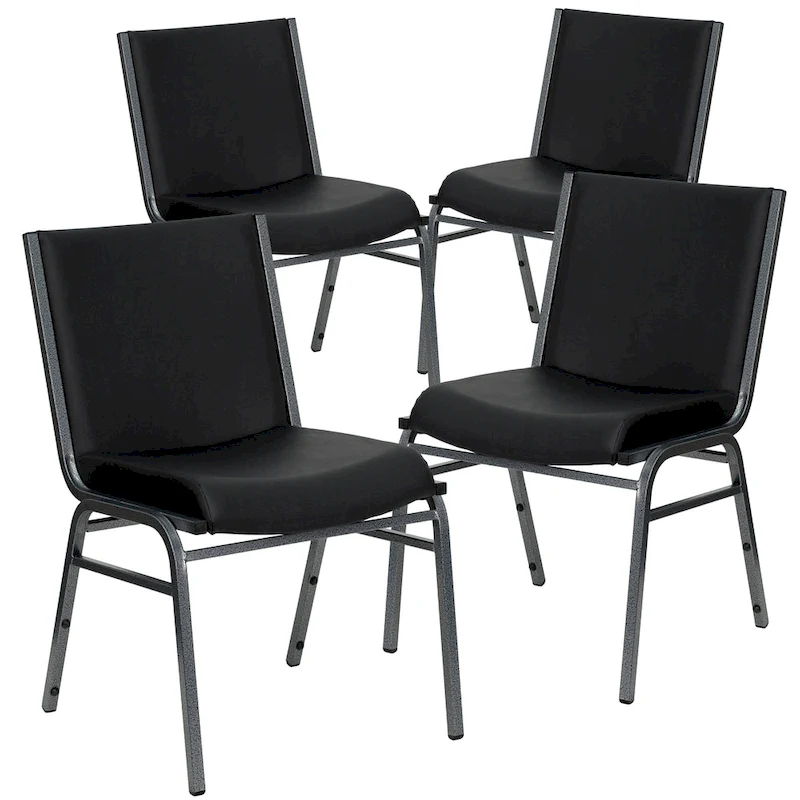 4 Pack Heavy Duty Stack Chair - 21D x 19.75W x 31.25H