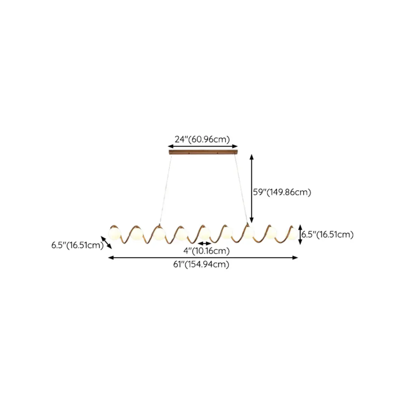 Modern Adjustable Wave Kitchen Island Pendant Light