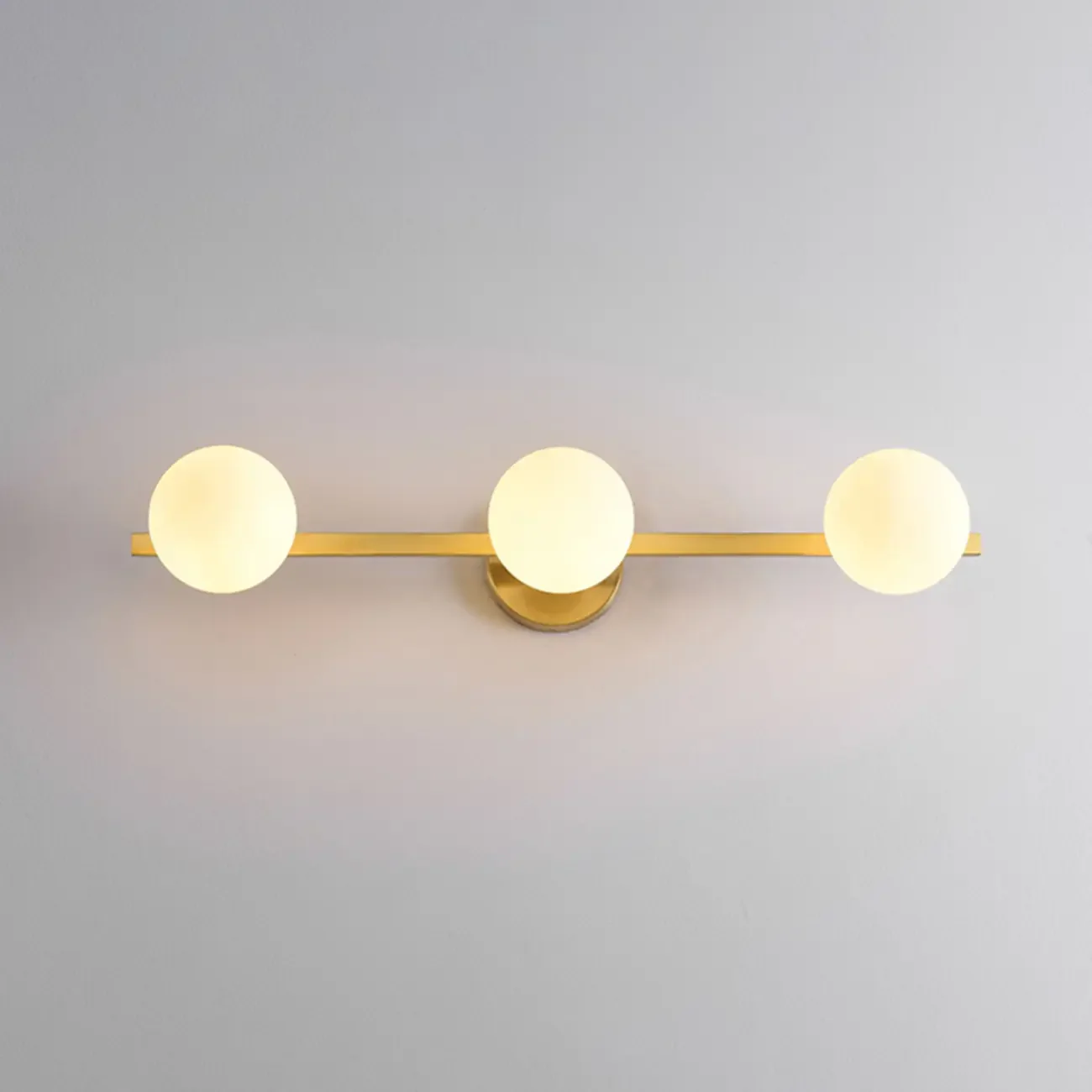 Modern Gold Glass Globe Vanity Light for Bathroom