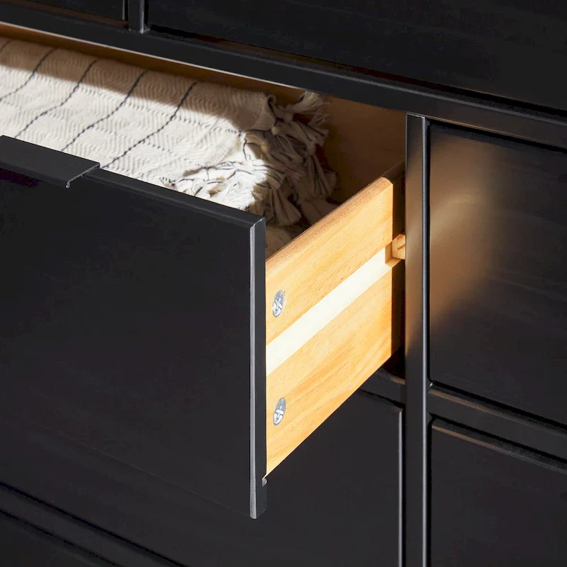 Solid Pine Wood 9-Drawer Dresser with Gallery Top