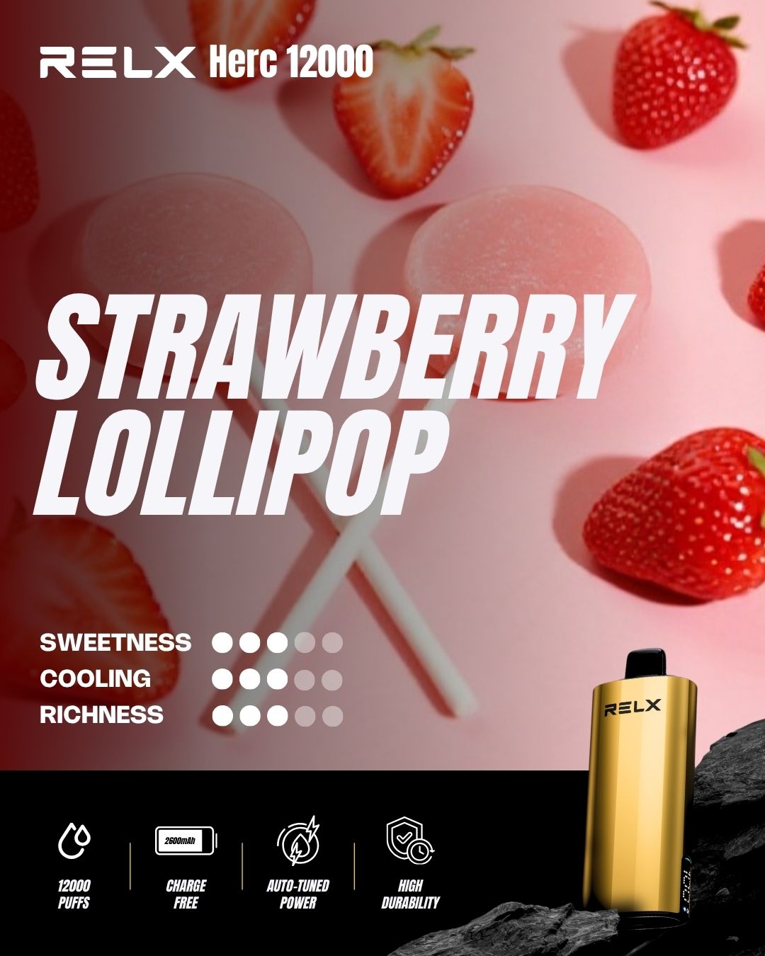 new Relx Herc 12000 Puffs 15 Flavors