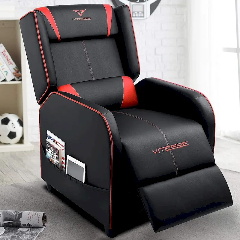 BOSSIN Gaming Recliner Chair Racing Style High Back Chair Living Room Recliners Theater Seating