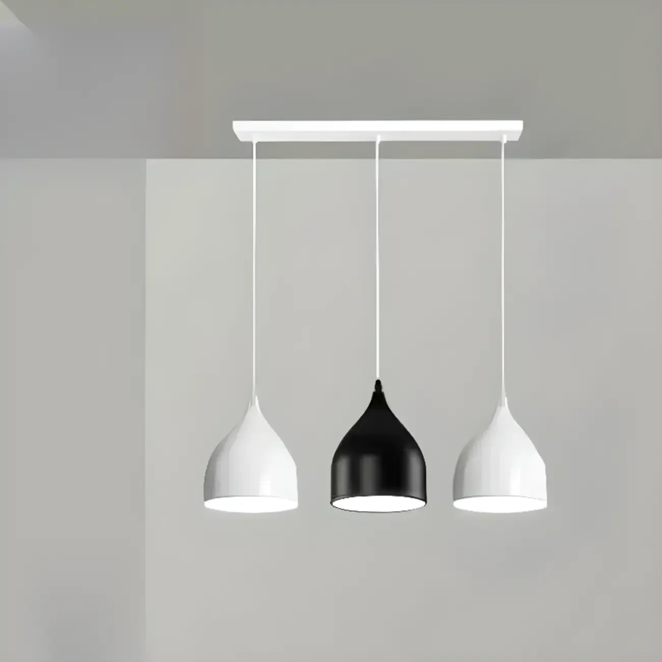 Modern Ferruginous 3-Light Metal Geometric Kitchen Pendant