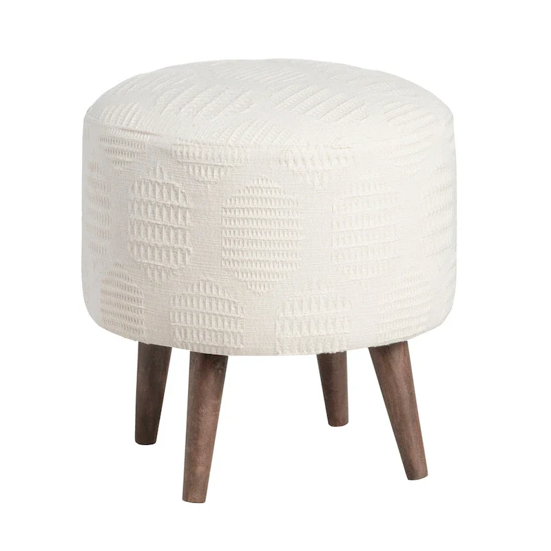 Calliope Cream Round Stool