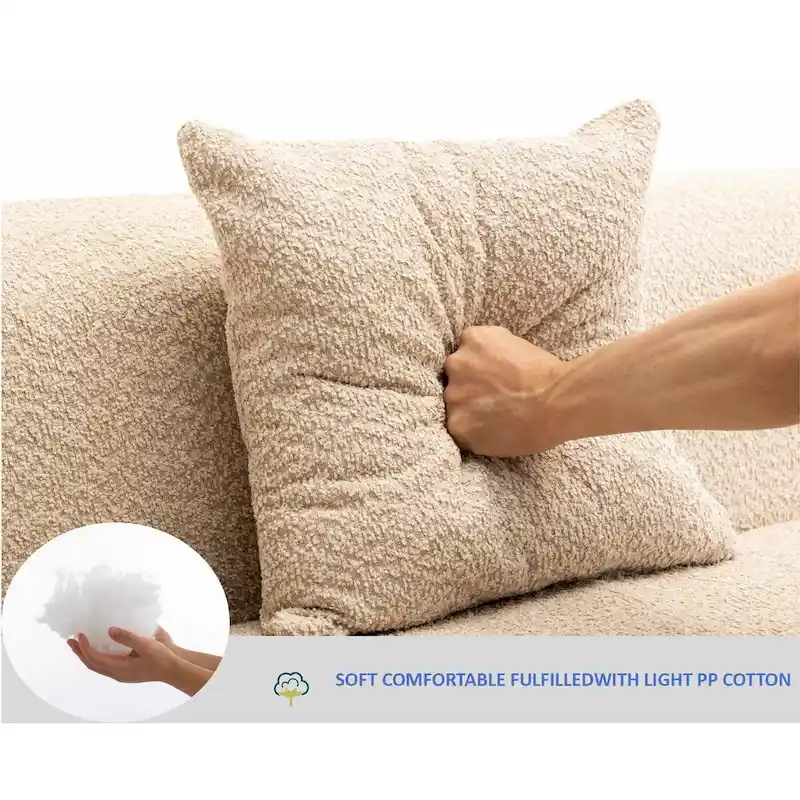 Boucle Modular Sleeper Sectional Sofa with Free Combination