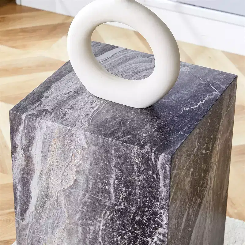 Marble square coffee table, modern sofa or bedside table, living room/bedroom