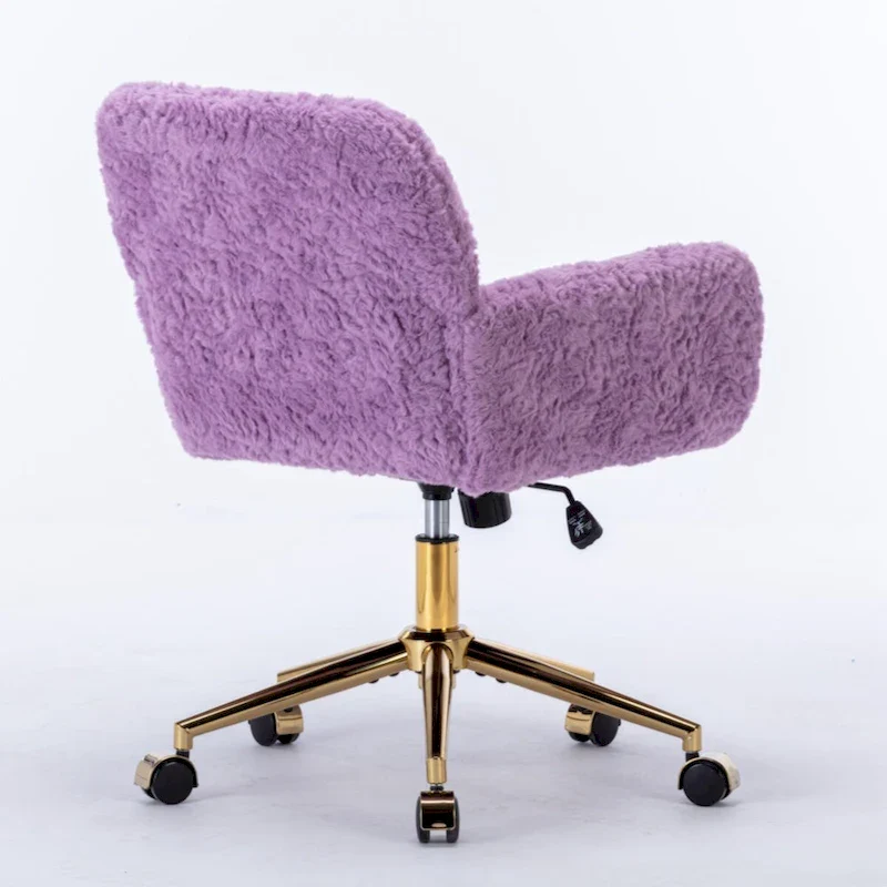 Furniture Office Chair,Artificial rabbit hair Home Office Chair with Golden Metal Base