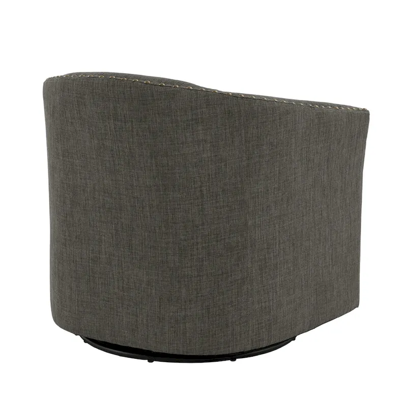 Upholstered Swivel Accent Chairs with Nailhead Trim, Set of 2