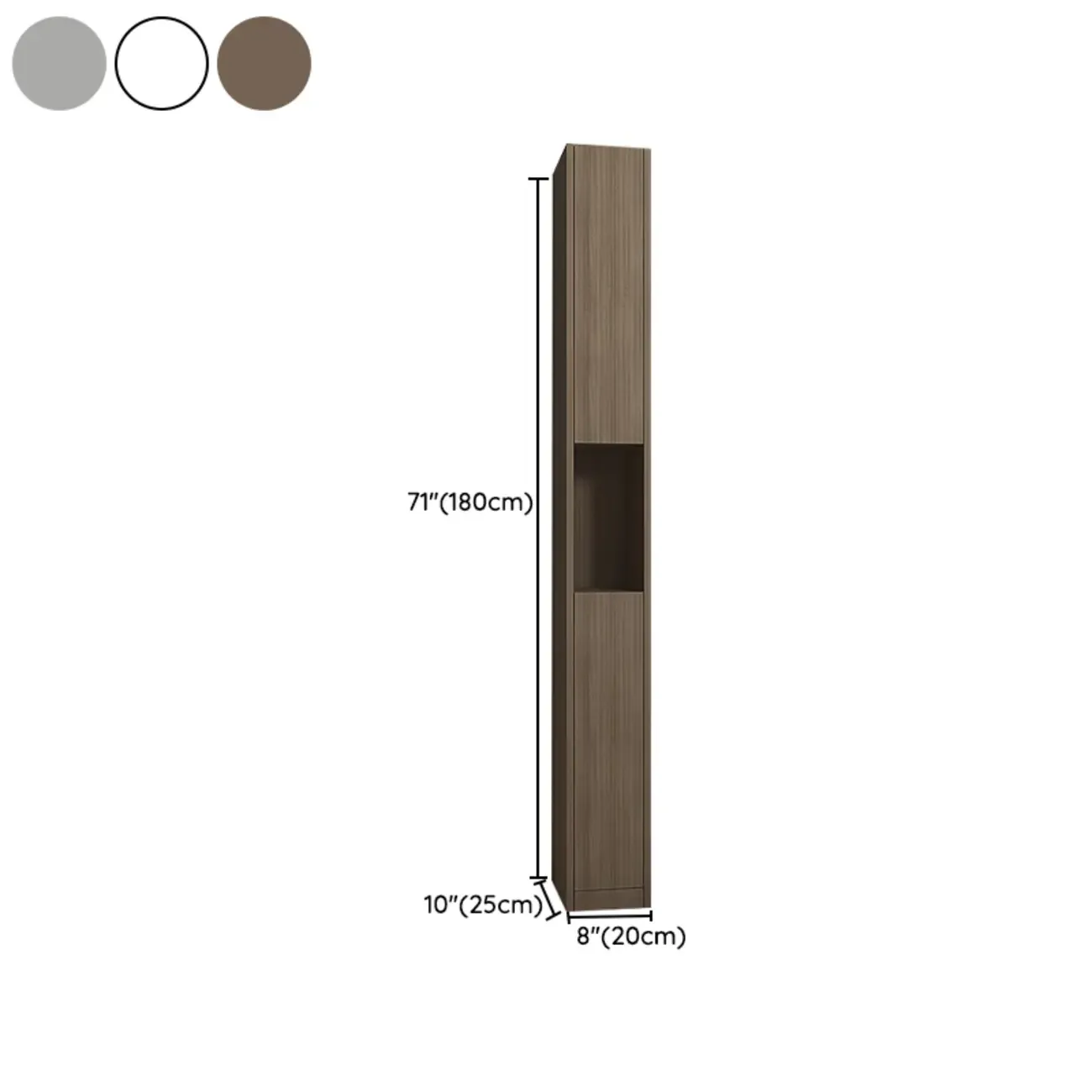 Sleek Modern Rectangle Lumber Tall Shelf Display Cabinet