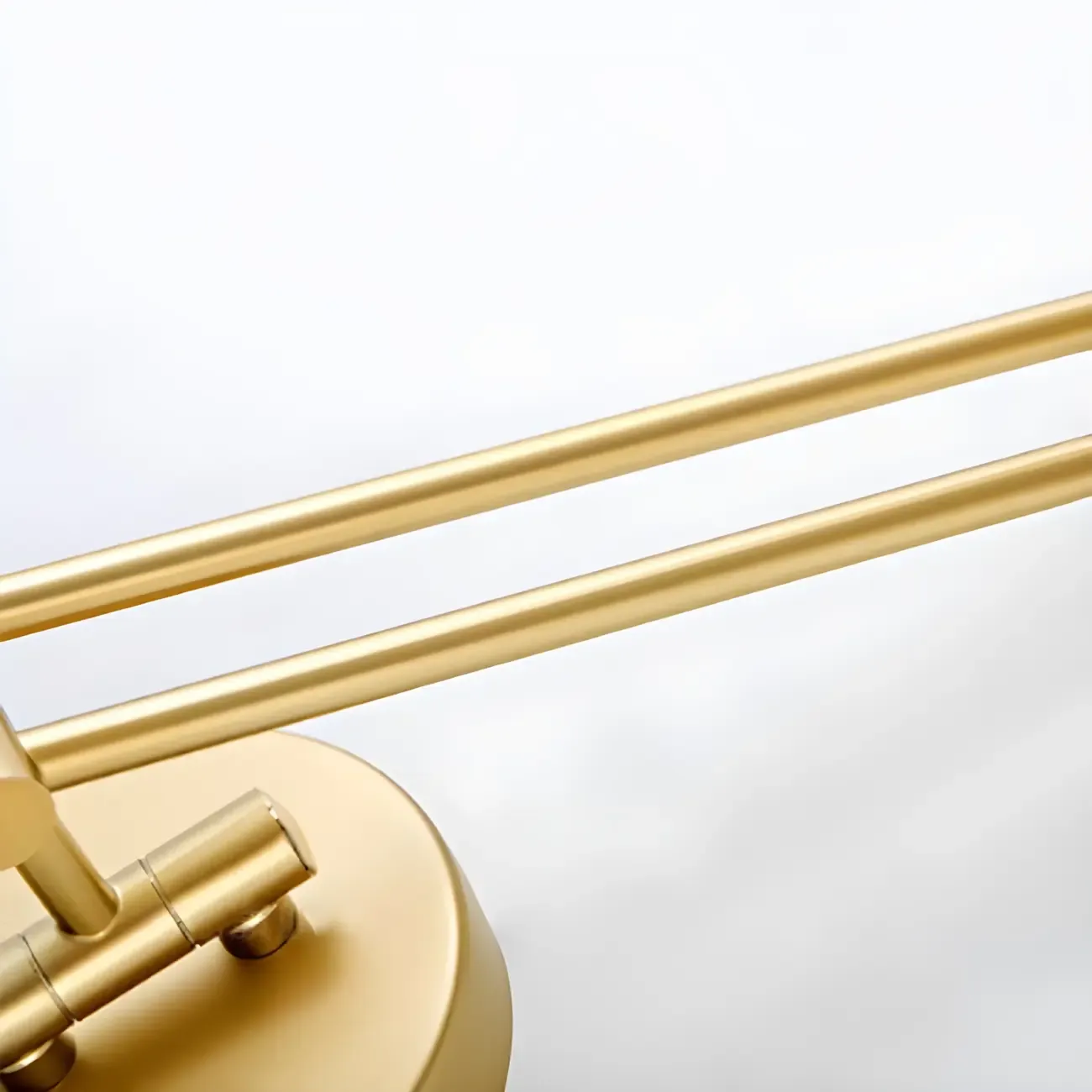 Modern Gold Adjustable Swing Arm Wall Light with White Shade