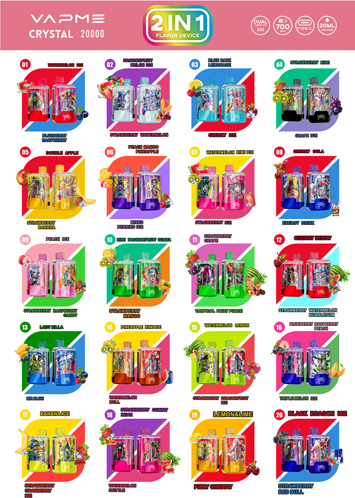 VAPME CRYSTAL 20000 - CHINA STOCK