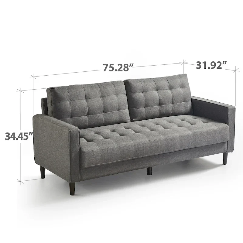 Upholstered Sofa with Grid Tufting