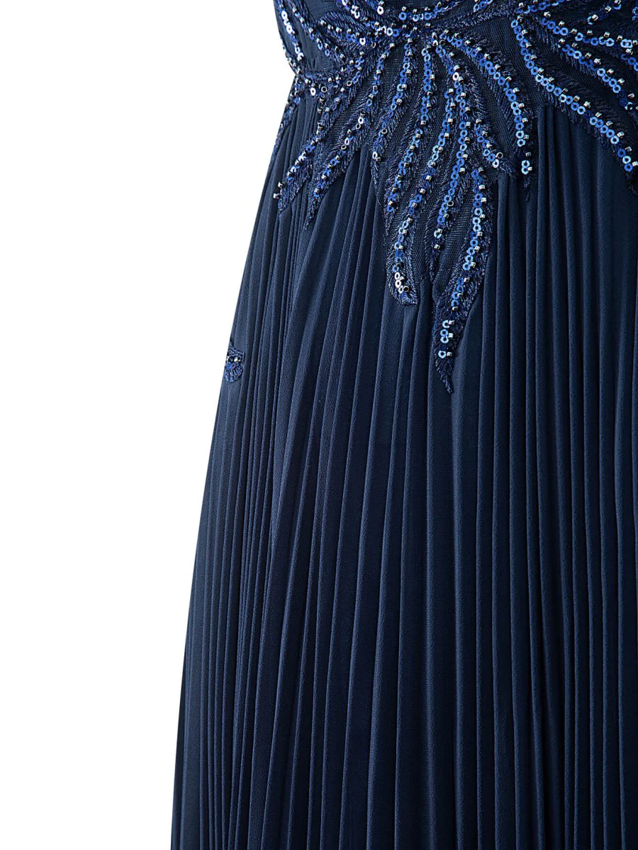 Dark Green A-line V-neck Chiffon Prom Dress