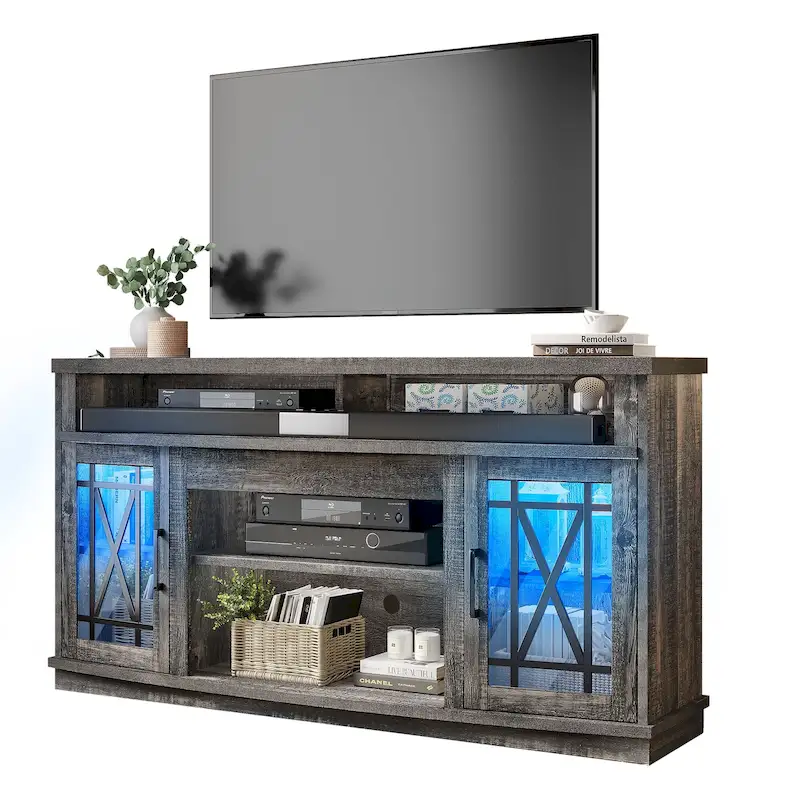 59-Inch Highboy 2-Door LED TV Stand for TVs up to 70 Inches
