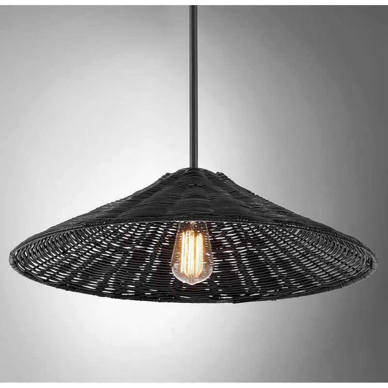 Trade Winds Lighting 1-Light Wicker Pendant