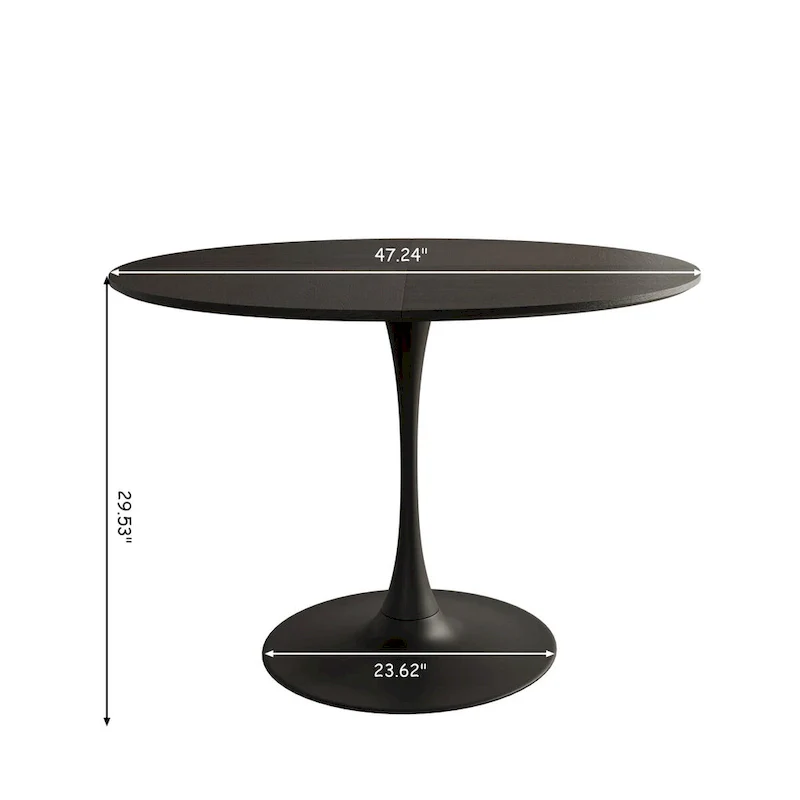 Modern Round Dining Table,with Metal Base